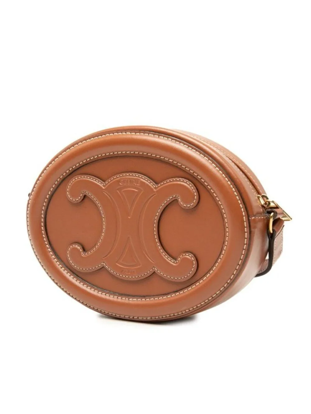 Celine Triomphe Crossbody Shoulder Bag Brown Leather